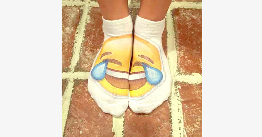 Avtoit | 3D smiling emoji fashion one-sided print cotton socks