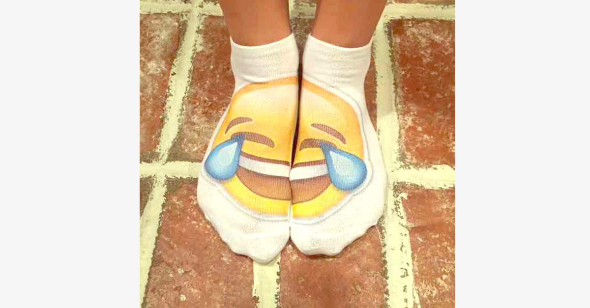 Avtoit | 3D smiling emoji fashion one-sided print cotton socks