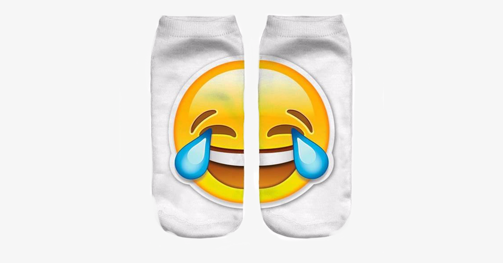Avtoit | 3D smiling emoji fashion one-sided print cotton socks