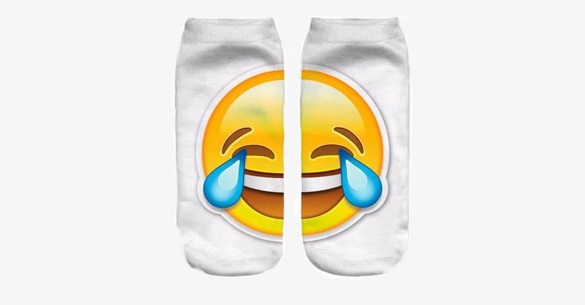 Avtoit | 3D smiling emoji fashion one-sided print cotton socks
