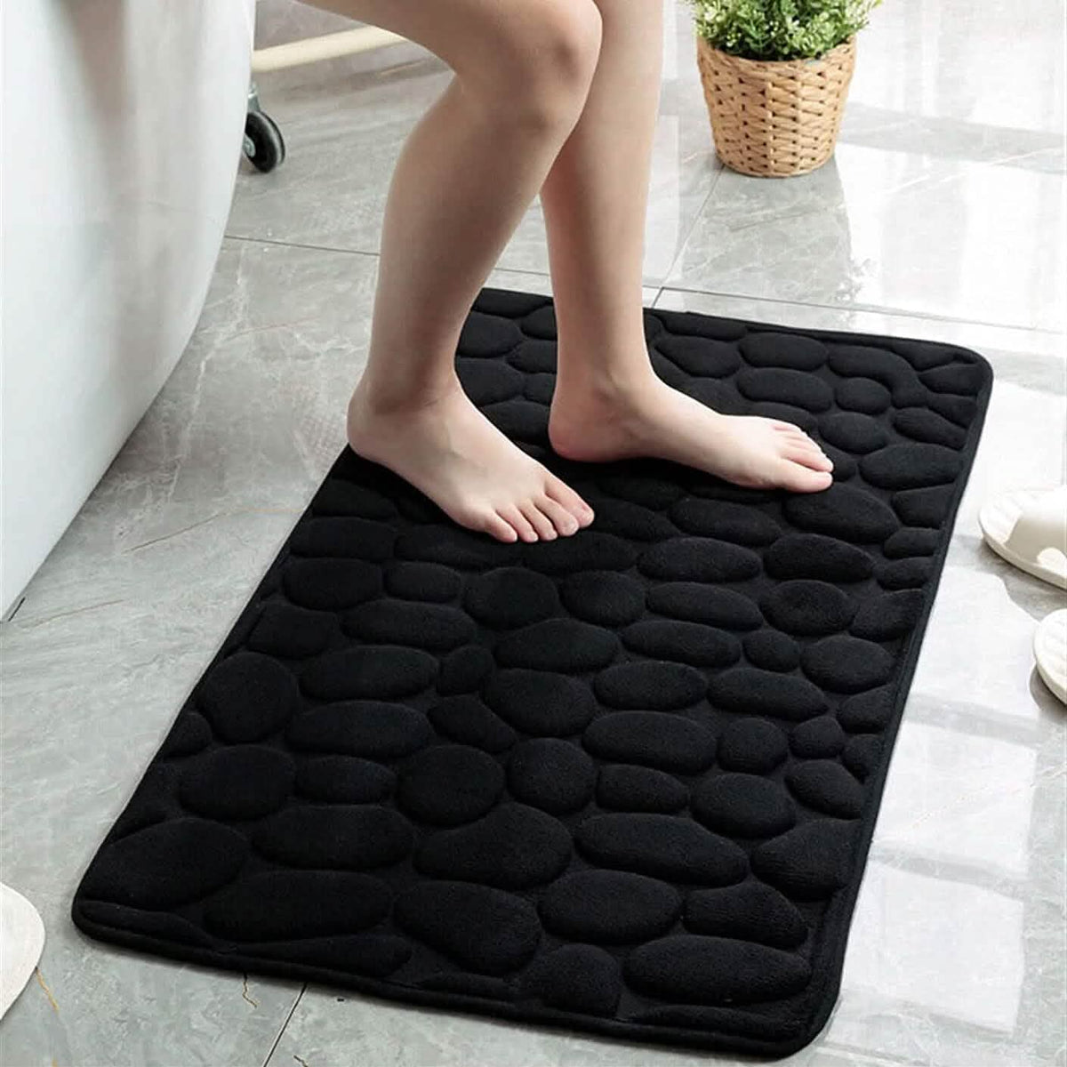 Avtoit | Soft Memory Foam Non-Slip Headstone Pattern Bath Mat