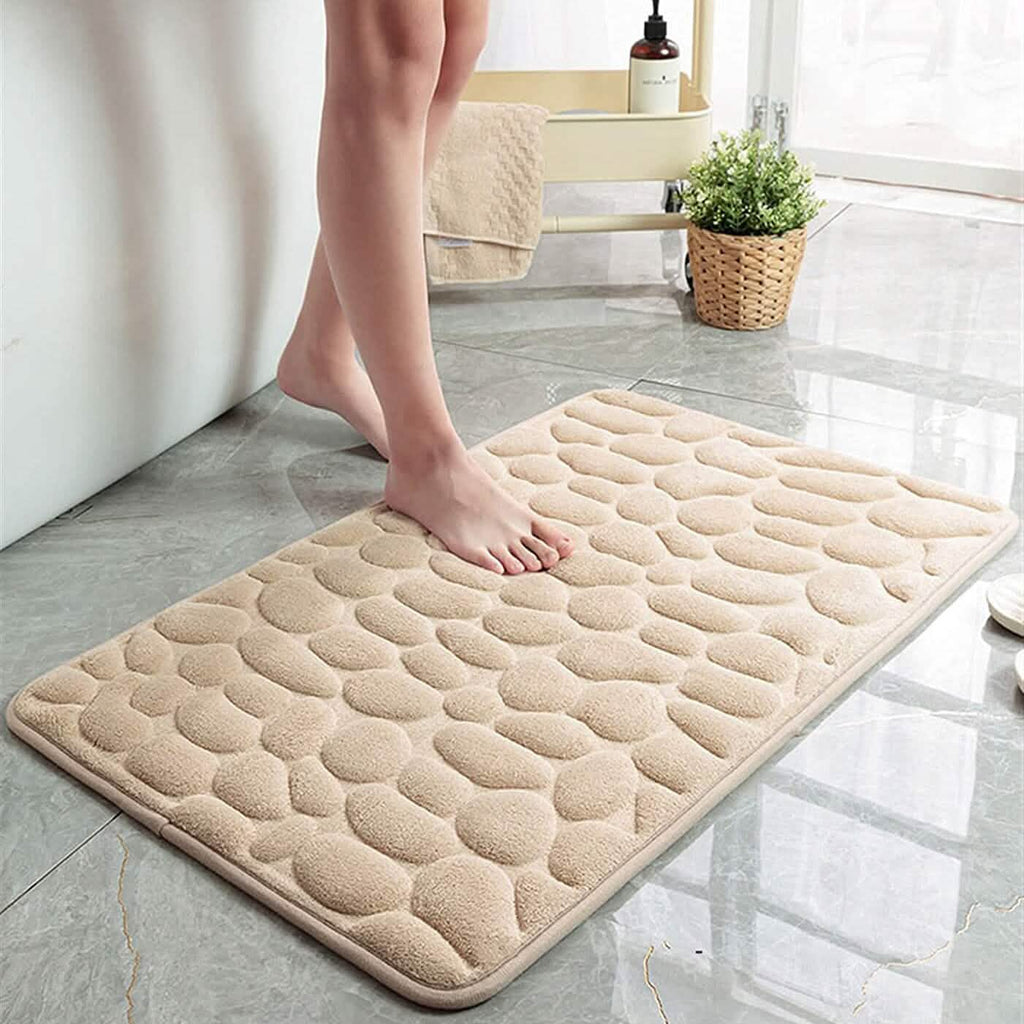 Avtoit | Soft Memory Foam Non-Slip Headstone Pattern Bath Mat