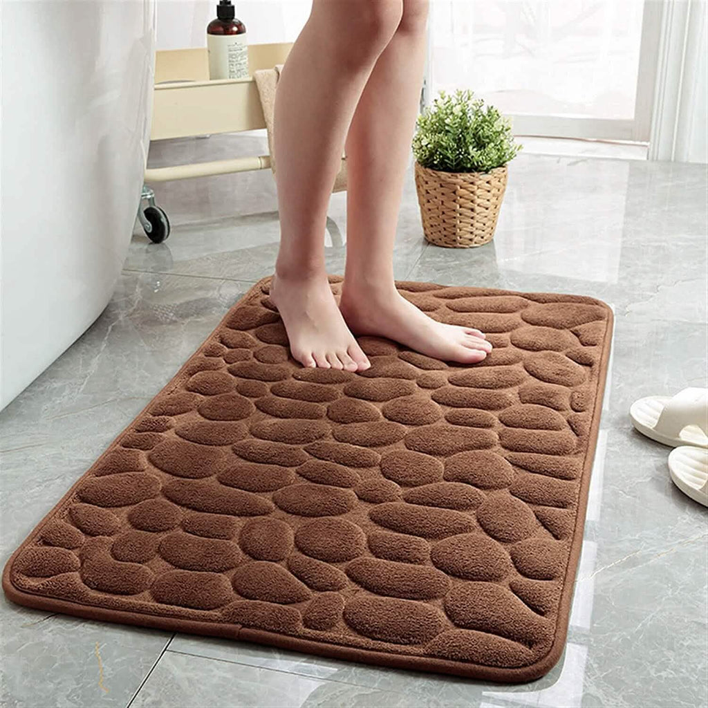 Avtoit | Soft Memory Foam Non-Slip Headstone Pattern Bath Mat