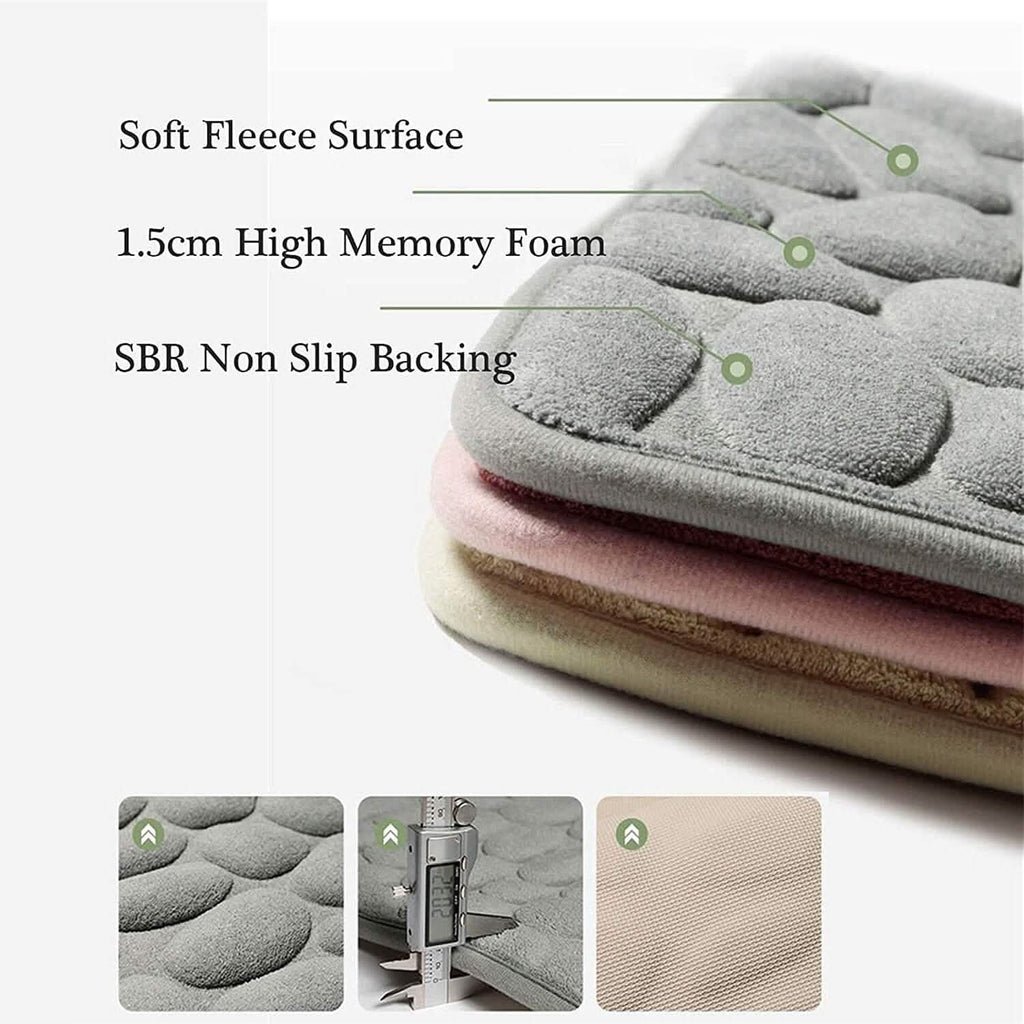Avtoit | Soft Memory Foam Non-Slip Headstone Pattern Bath Mat