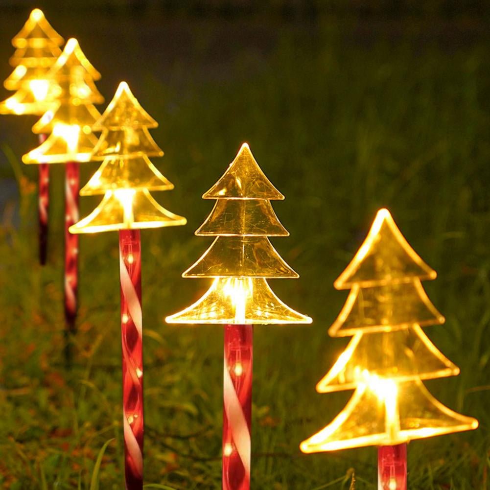 Avtoit | Solar Snowflake Christmas Tree Garden Lights – 5pcs. Waterproof LED Stake Lights for Magical Outdoor Christmas Décor and Year-Round Lawn Illumination