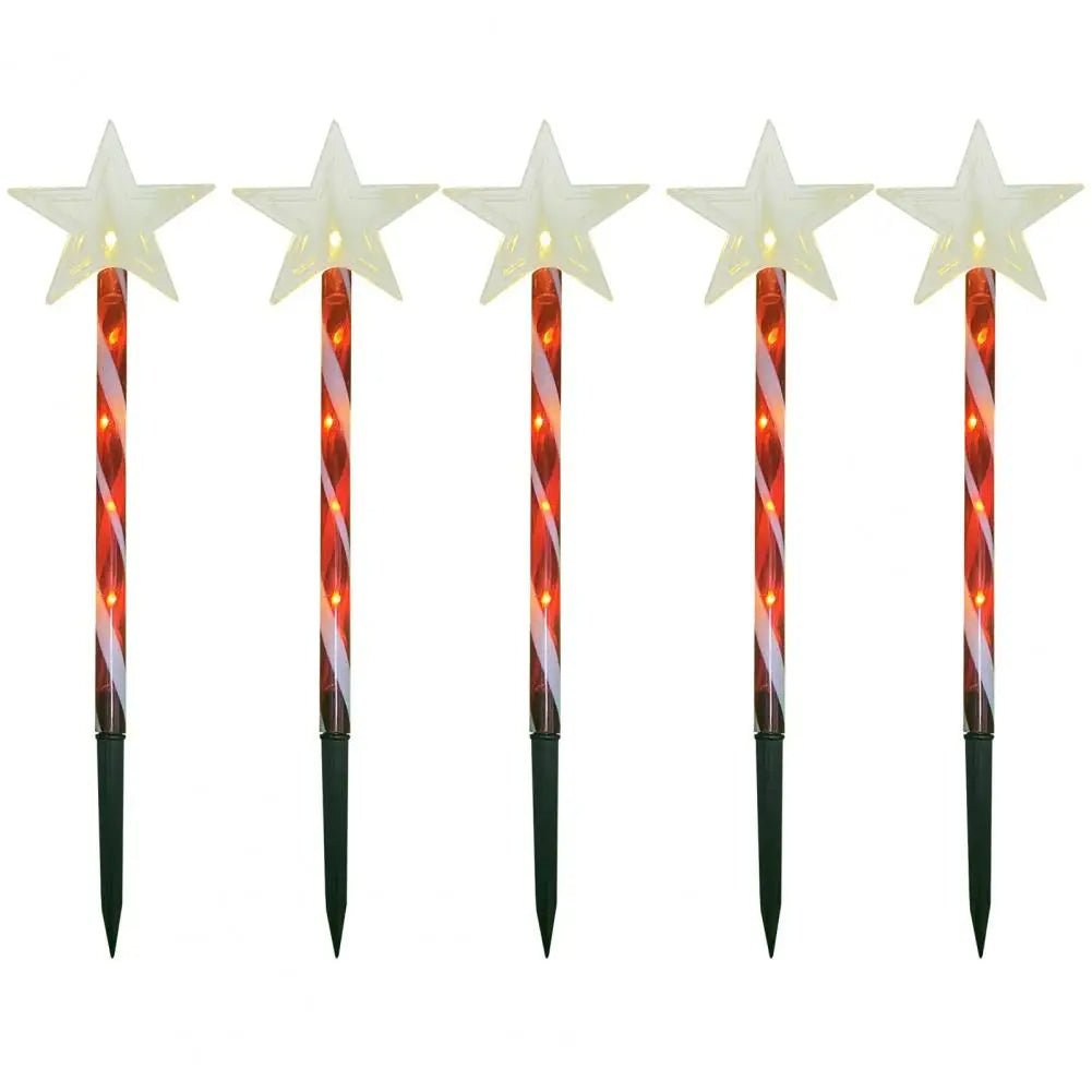 Avtoit | Solar Snowflake Christmas Tree Garden Lights – 5pcs. Waterproof LED Stake Lights for Magical Outdoor Christmas Décor and Year-Round Lawn Illumination