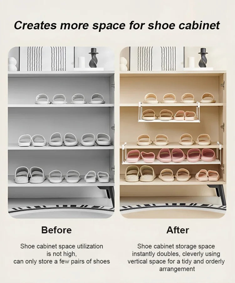 Avtoit | Multifunctional shoe rack with clips in stainless steel for more space in the shoe closet