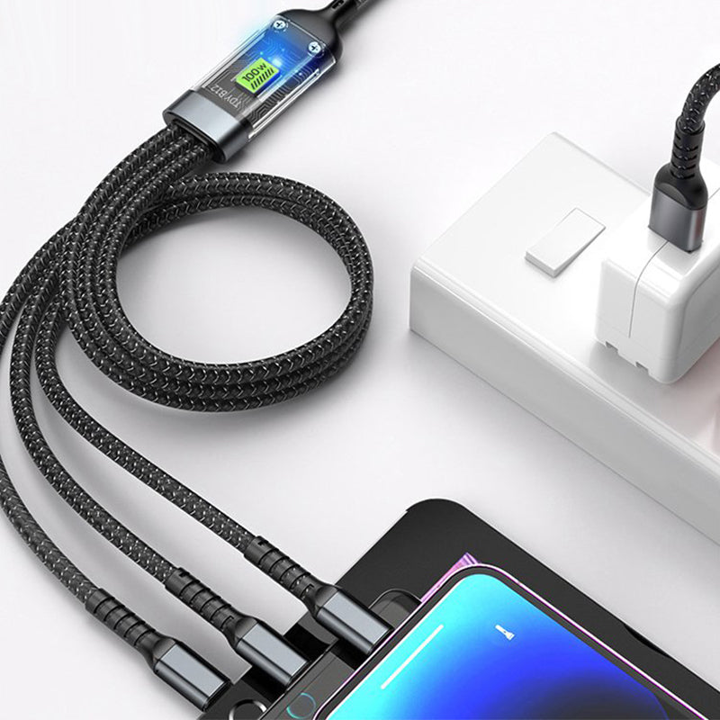 Avtoit | Transparent glowing 3-in-1 super fast charging cable
