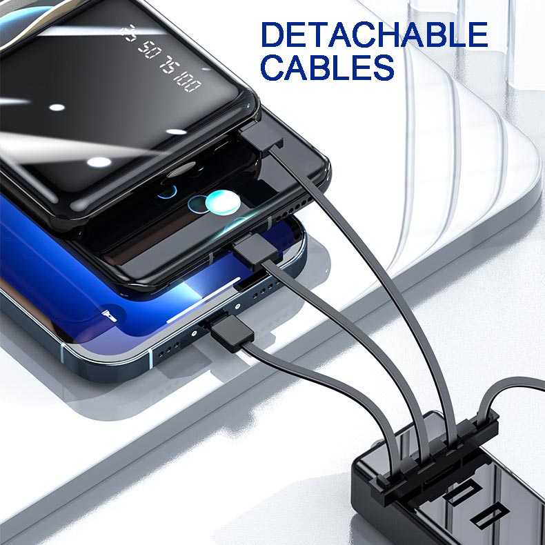 Avtoit | Fast Charge 20000mAh Mini Powerbank with Integrated Cables