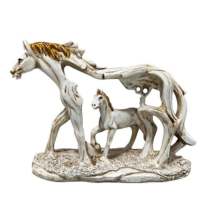 Avtoit | Galloping horse statue with pony stone figure