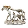 Avtoit | Galloping horse statue with pony stone figure