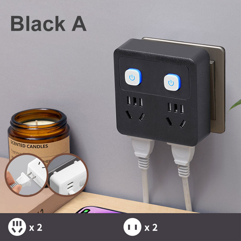 Avtoit | 2-pack multifunctional socket converter with night light