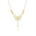 Avtoit | Necklace with gold-colored butterfly with tassels