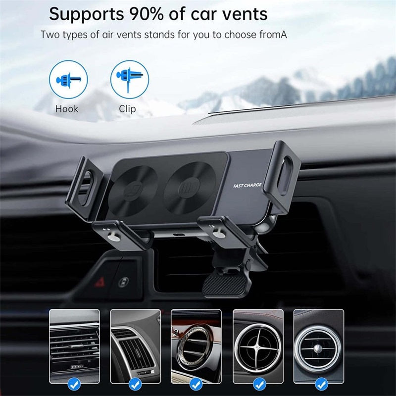 Avtoit | Wireless car charger with two coils for phone mounting