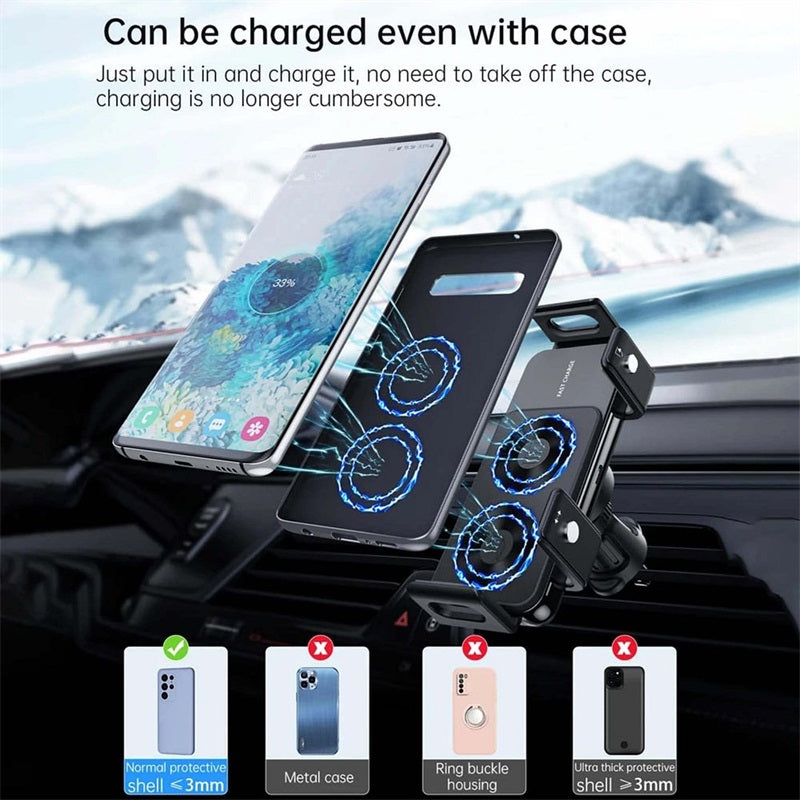 Avtoit | Wireless car charger with two coils for phone mounting