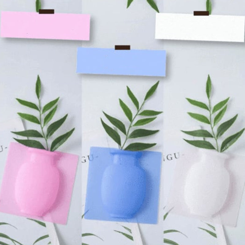 Avtoit | Removable, non-punched silicone vase decoration for wall mounting