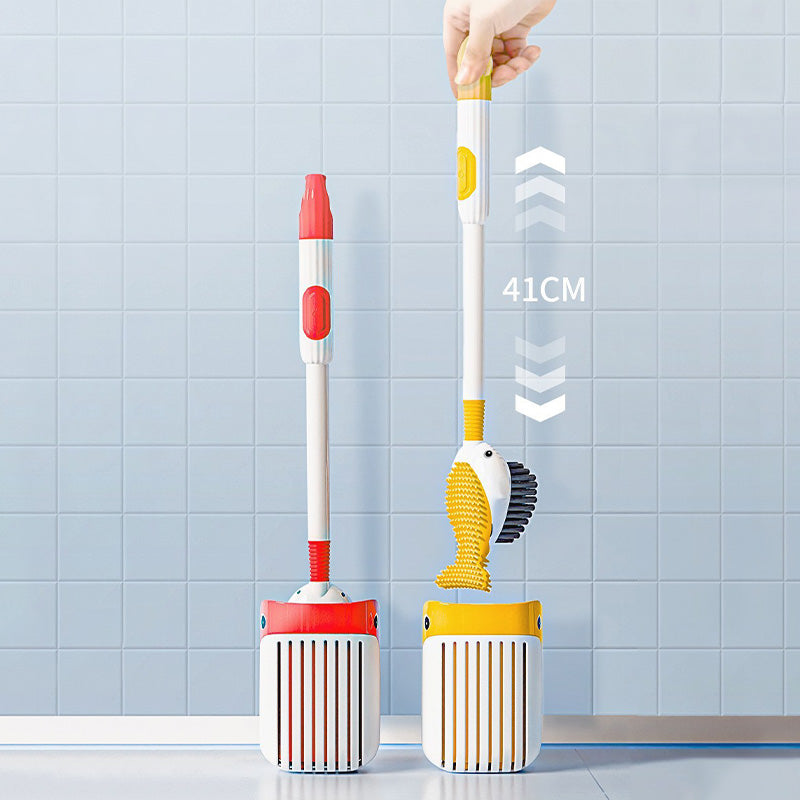Avtoit | Wall-mounted suction cup toilet brush set