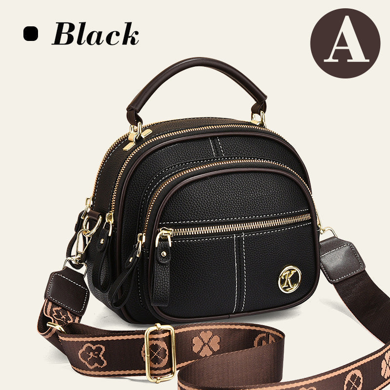 Avtoit | Classic multi-room adjustable wide strap PU leather crossbody bag