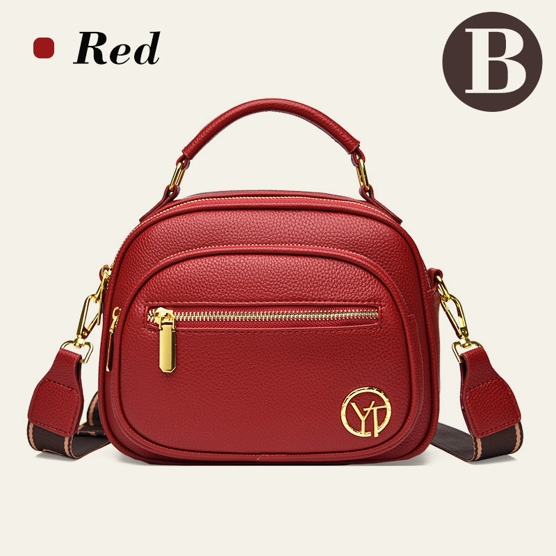 Avtoit | Classic multi-room adjustable wide strap PU leather crossbody bag