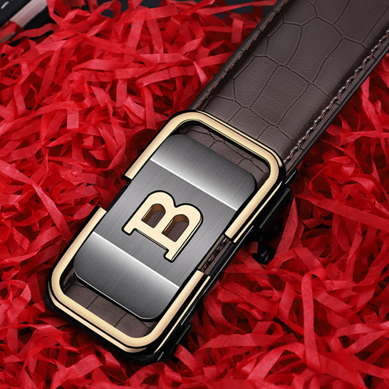 Avtoit | Men's belt with crocodile pattern and automatic buckle