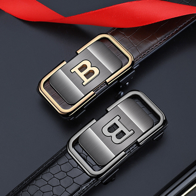 Avtoit | Men's belt with crocodile pattern and automatic buckle