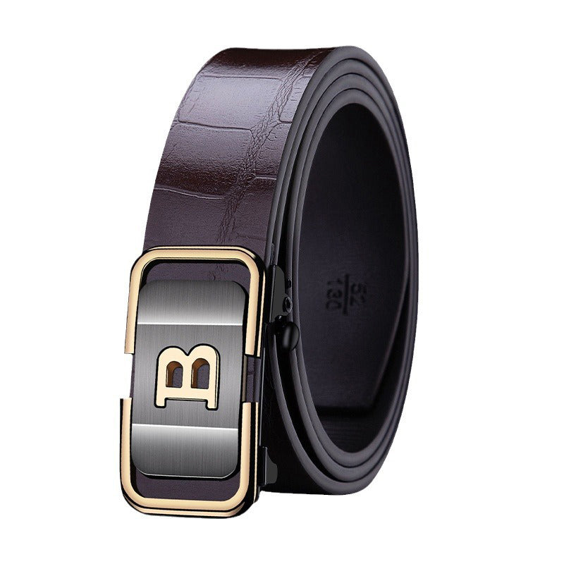 Avtoit | Men's belt with crocodile pattern and automatic buckle