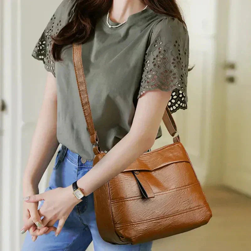 Avtoit | Retro shoulder bag in multiple layers with large capacity