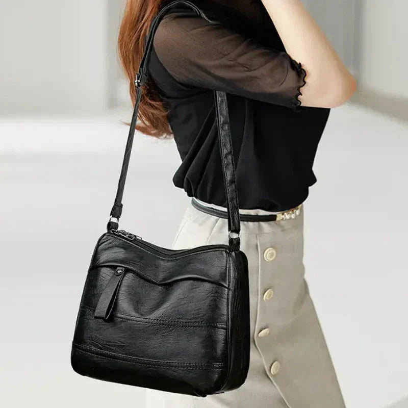 Avtoit | Retro shoulder bag in multiple layers with large capacity