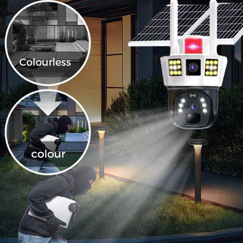 Avtoit | 360° smart solar surveillance camera with three screens