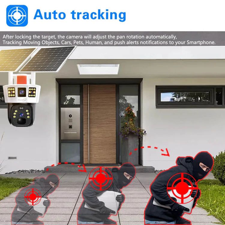 Avtoit | 360° smart solar surveillance camera with three screens