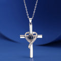 Avtoit | Cross necklace with "I love you" projection in 100 languages