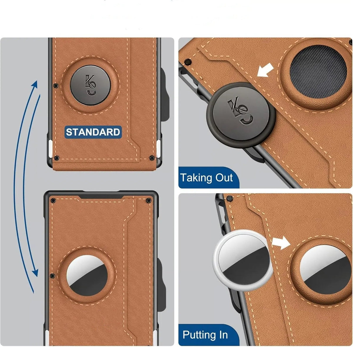 Avtoit | Pop Up aluminum bag Money Clip Slim Leather Slots Credit Card Holder RFID Blocking Bifold Minimalist Wallet