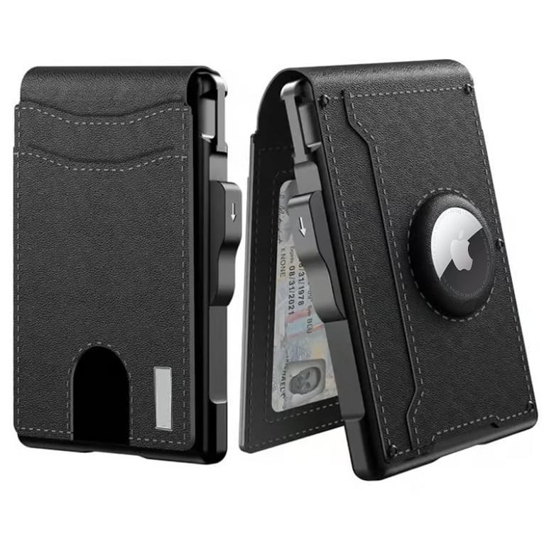 Avtoit | Pop Up aluminum bag Money Clip Slim Leather Slots Credit Card Holder RFID Blocking Bifold Minimalist Wallet