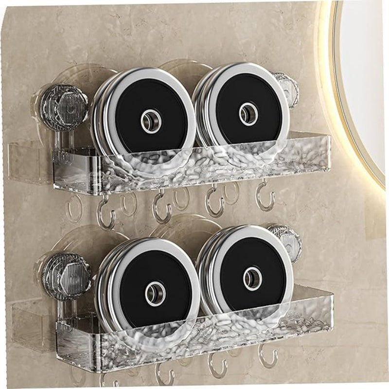 Avtoit | Wall-mounted detachable suction cup shelf with hooks