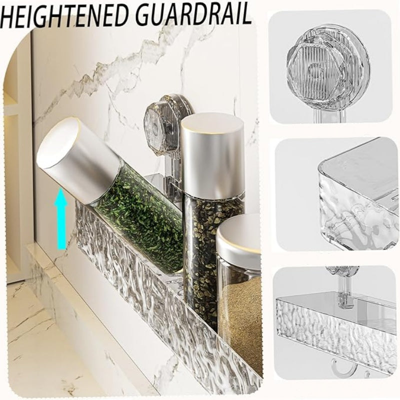 Avtoit | Wall-mounted detachable suction cup shelf with hooks