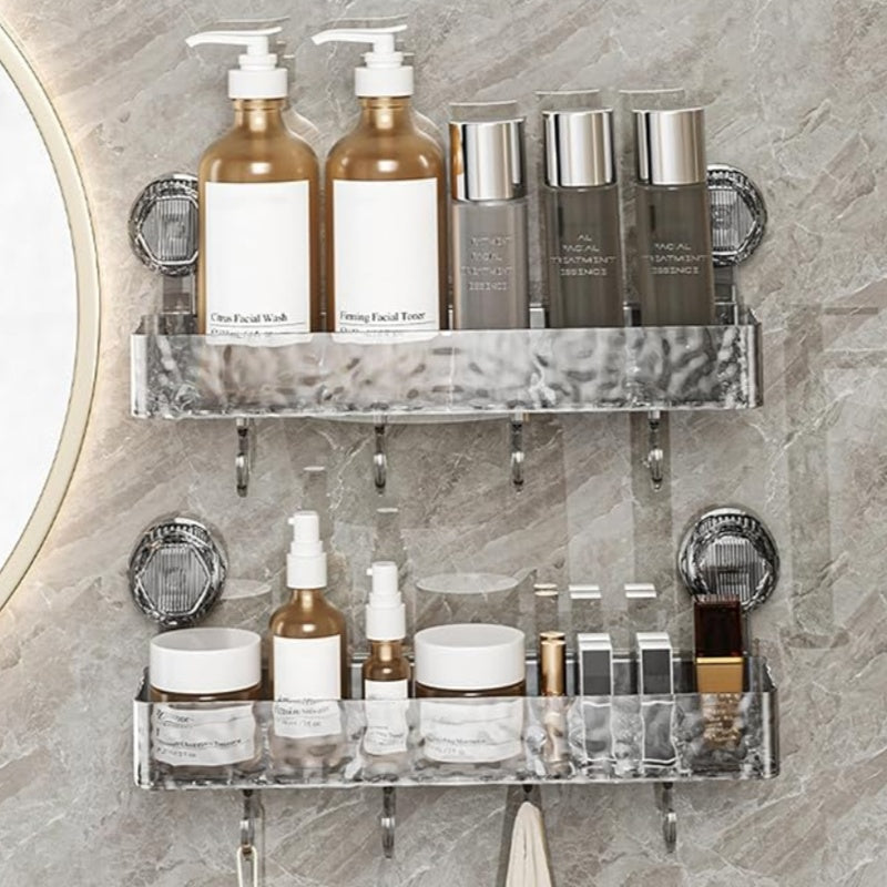 Avtoit | Wall-mounted detachable suction cup shelf with hooks