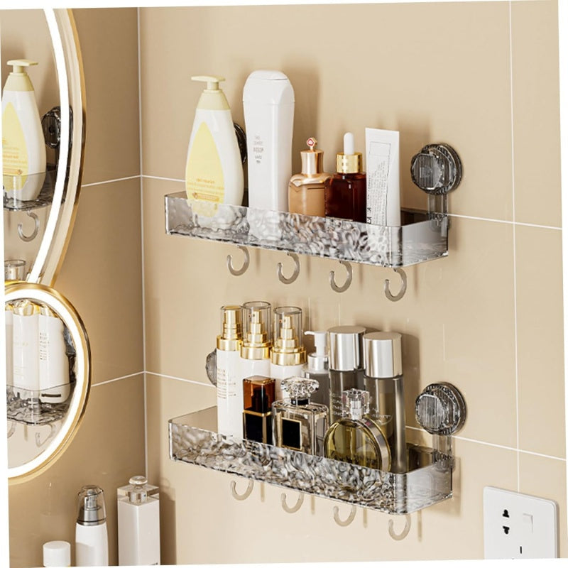 Avtoit | Wall-mounted detachable suction cup shelf with hooks