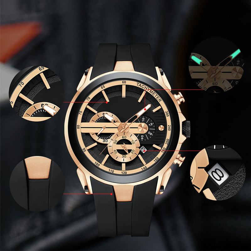 Avtoit | Stylish sports watch with glowing display, silicone strap, and waterproof design