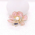 Avtoit | Elegant enameled peony brooch for women