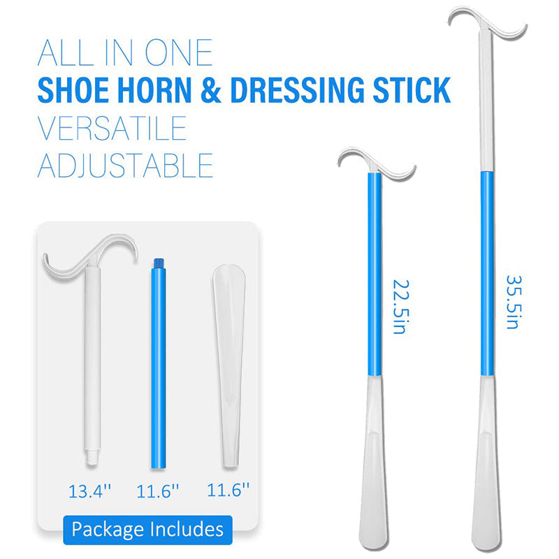 Avtoit | Adjustable long shoehorn with sock remover for seniors