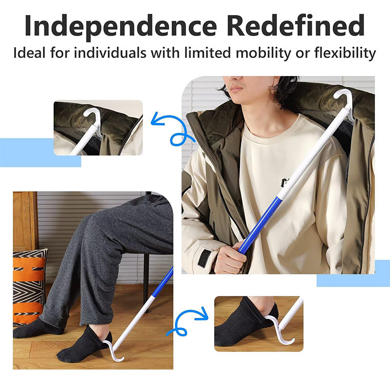 Avtoit | Adjustable long shoehorn with sock remover for seniors