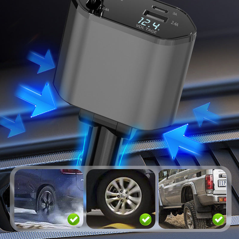Avtoit | 4-in-1 fast charger and retractable car charger