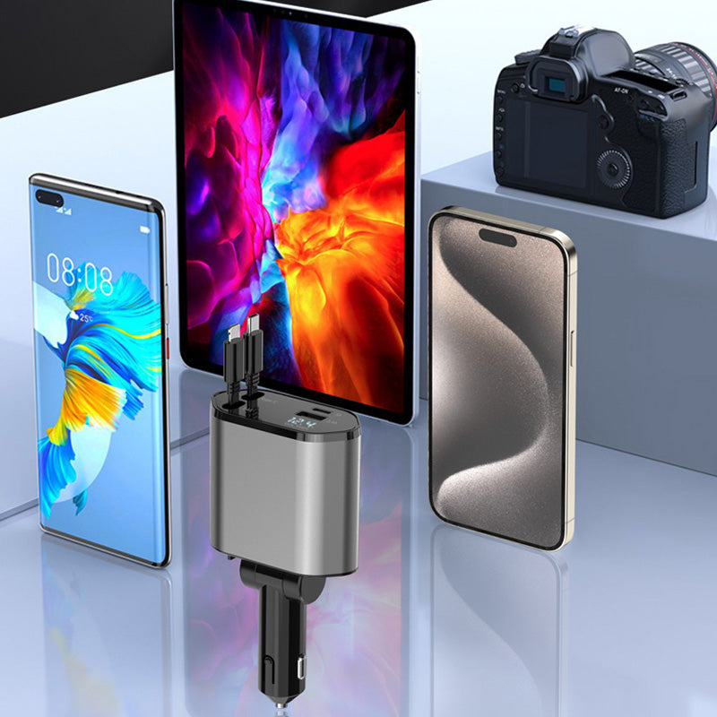 Avtoit | 4-in-1 fast charger and retractable car charger