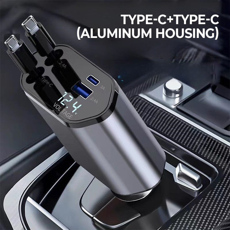 Avtoit | 4-in-1 fast charger and retractable car charger