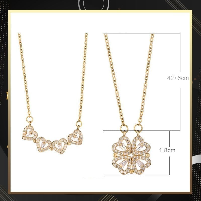 Avtoit | Heart-shaped necklace with four leaves