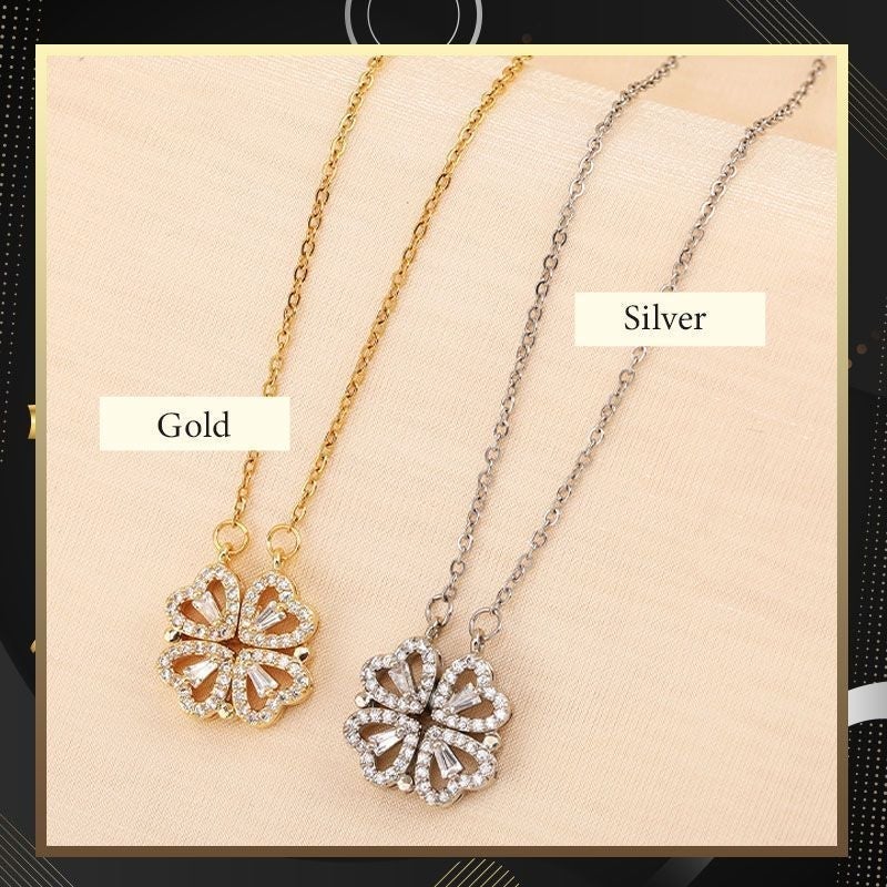 Avtoit | Heart-shaped necklace with four leaves