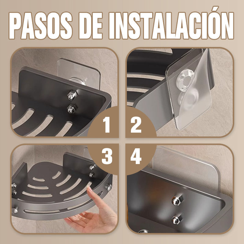 Avtoit | Corner shower shelf without drilling with hooks