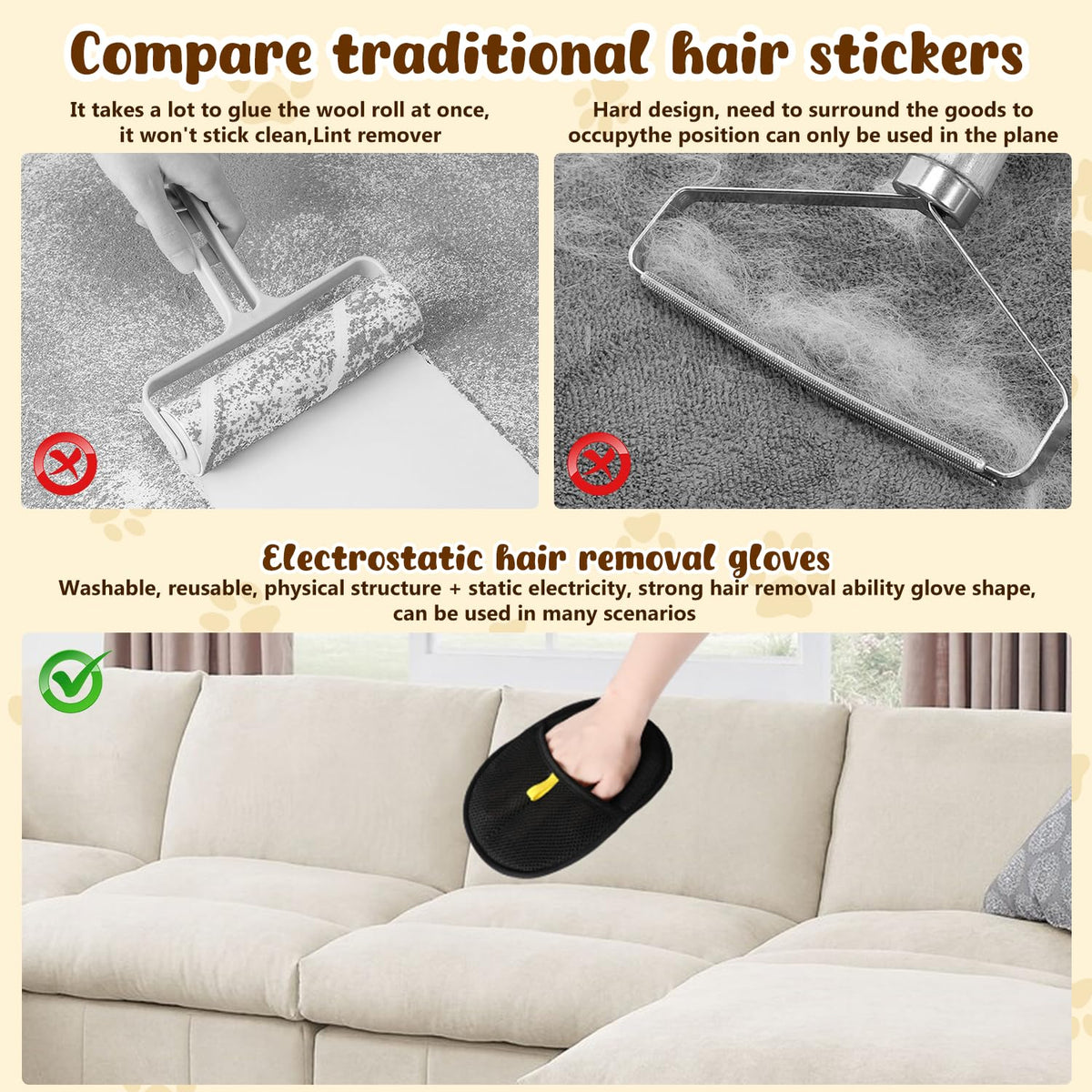 Avtoit | Electrostatic gloves for removing pet hair
