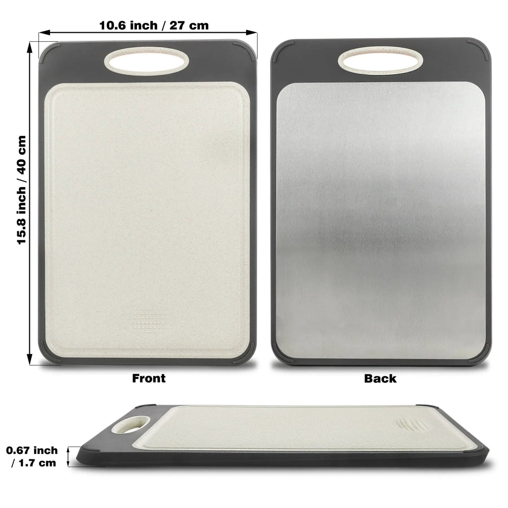 Avtoit | Hygienic stainless steel cutting board with non-slip handle for precise cutting