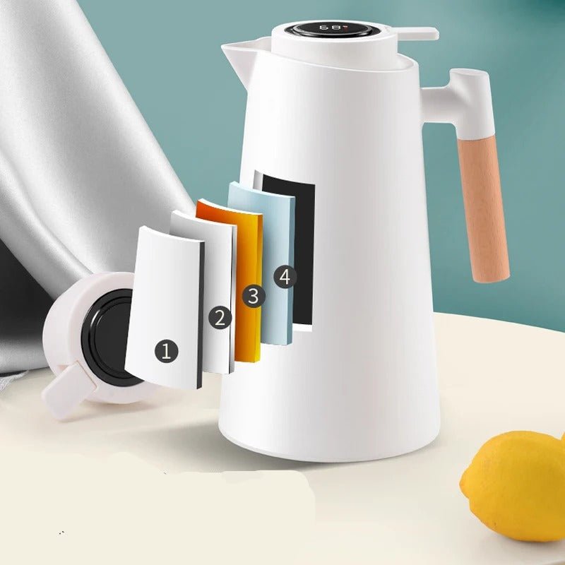 Avtoit | ThermoWood – Smart Insulated Thermos Jug with Digital Temperature Display & Wooden Handle